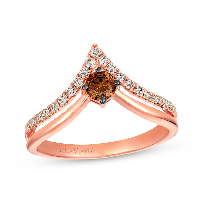 Main Image 1 of Previously Owned Le Vian Chocolate Diamond Ring 3/8 ct tw 14K Strawberry Gold