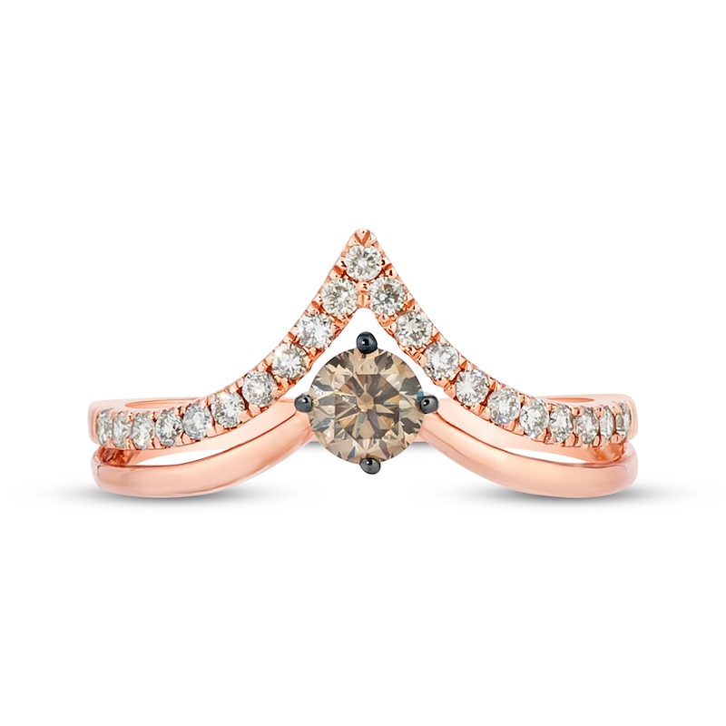 Main Image 4 of Previously Owned Le Vian Chocolate Diamond Ring 3/8 ct tw 14K Strawberry Gold