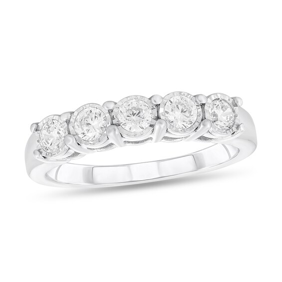 Previously Owned Diamond Anniversary Ring 1/2 ct tw Round-cut 10K White Gold