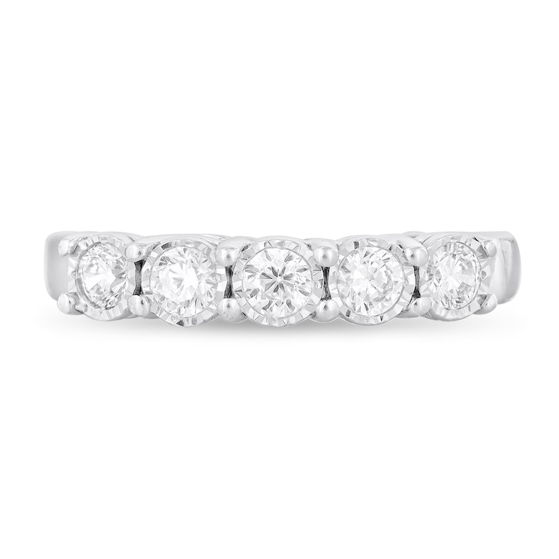 Main Image 3 of Previously Owned Diamond Anniversary Ring 1/2 ct tw Round-cut 10K White Gold