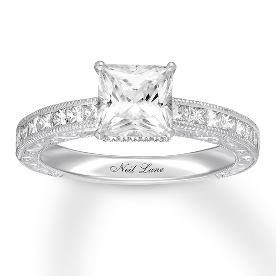 Previously Owned Neil Lane Diamond Engagement Ring 2 ct tw Princess & Round-cut 14K White Gold Size 5.5