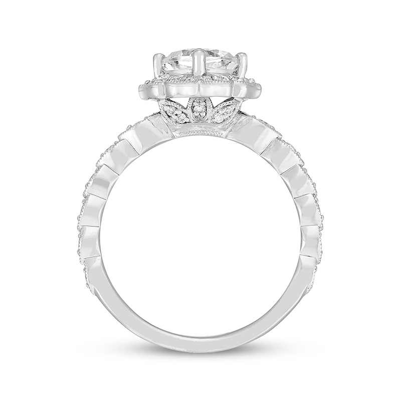 Main Image 3 of Previously Owned Neil Lane Diamond Engagement Ring 1-1/3 ct tw Cushion & Round-cut 14K White Gold - Size 5