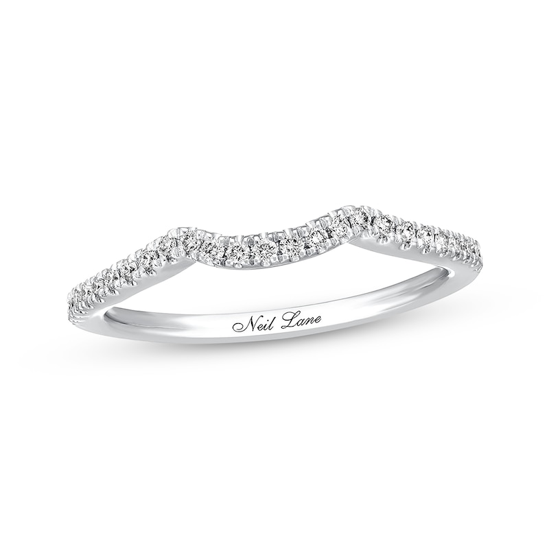 Main Image 1 of Previously Owned Neil Lane Wedding Band 1/6 ct tw Round-cut Diamonds 14K White Gold - Size 9.5