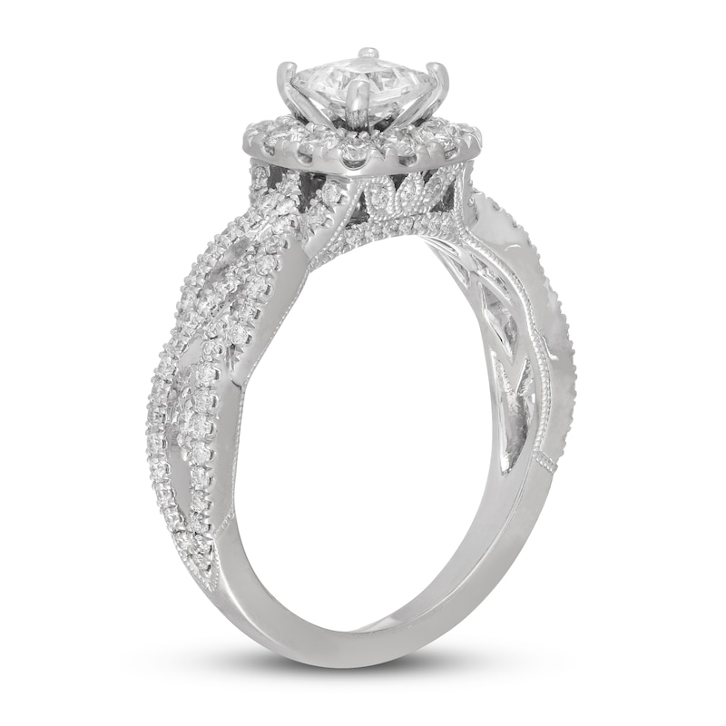 Main Image 2 of Previously Owned Neil Lane Diamond Engagement Ring 1-1/4 ct tw Princess & Round-cut 14K White Gold - Size 9