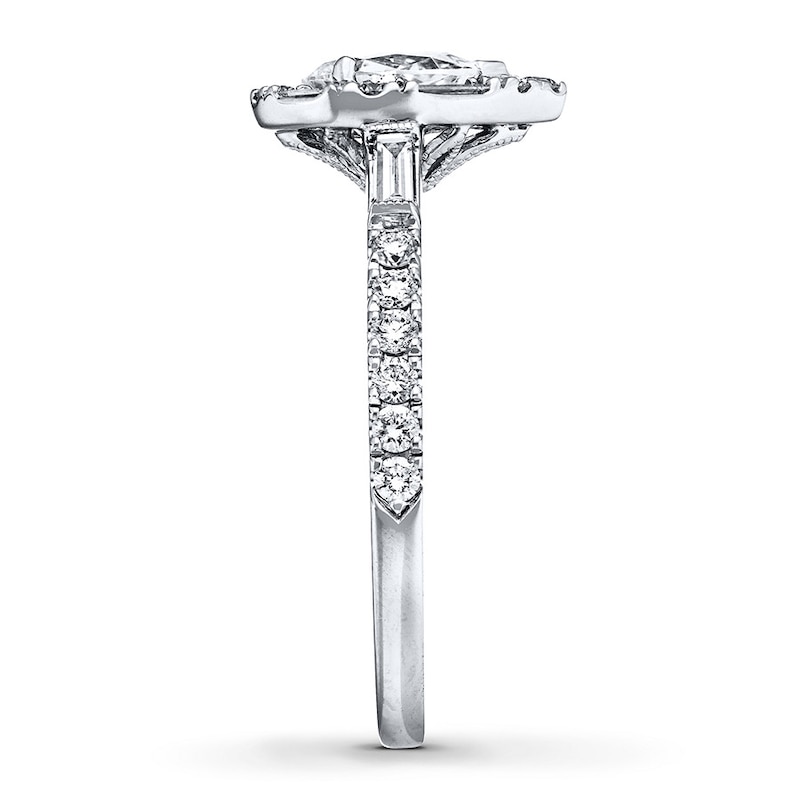 Previously Owned Neil Lane Engagement Ring 1-1/4 ct tw Pear/Baguette/Round Diamonds 14K White Gold