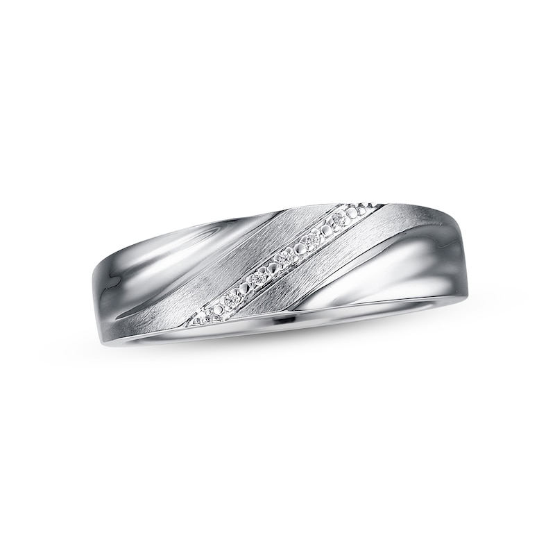 Main Image 1 of Previously Owned Men's Diamond Wedding Band 10K White Gold