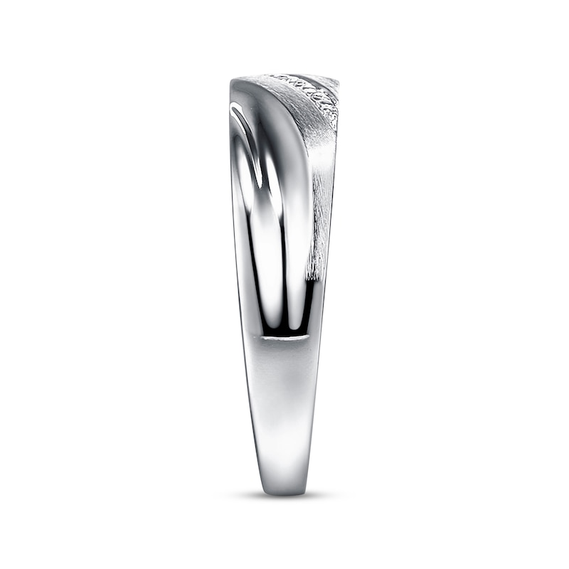 Main Image 2 of Previously Owned Men's Diamond Wedding Band 10K White Gold