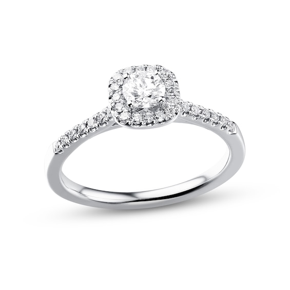 Previously Owned Diamond Engagement Ring 3/8 ct tw Round-cut 10K White Gold