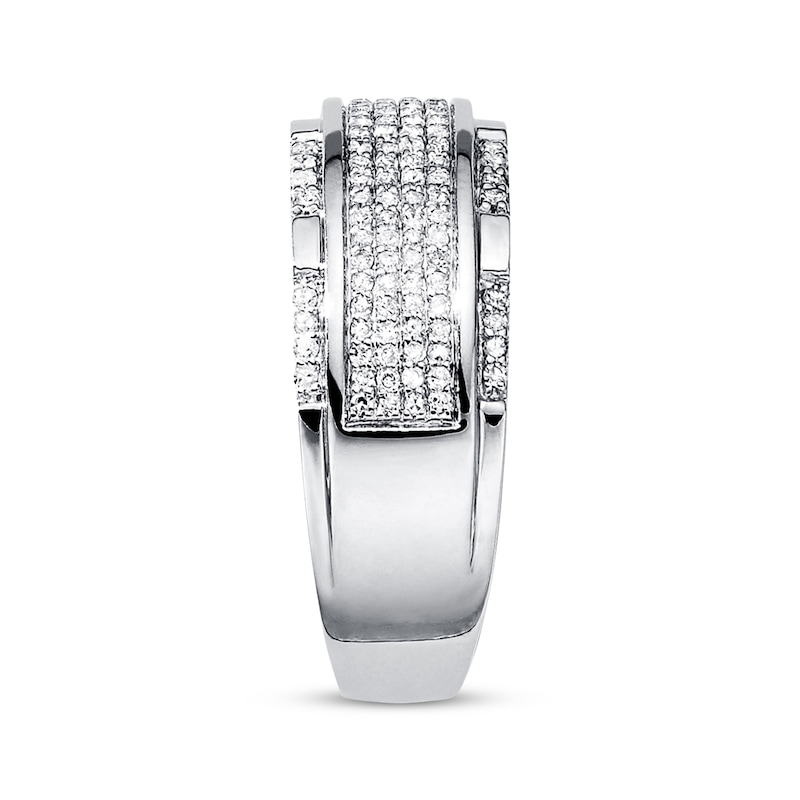 Main Image 2 of Previously Owned Men's Band 1/2 ct tw Diamonds 10K White Gold