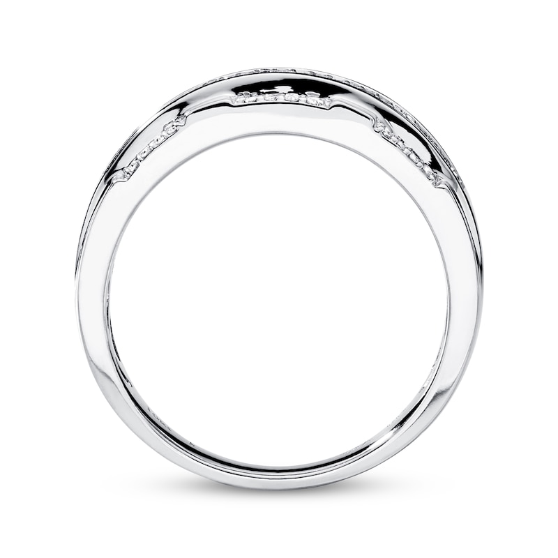 Main Image 3 of Previously Owned Men's Band 1/2 ct tw Diamonds 10K White Gold