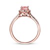 Thumbnail Image 3 of Previously Owned Morganite Engagement Ring 1/4 ct tw Round-cut Diamonds 14K Rose Gold