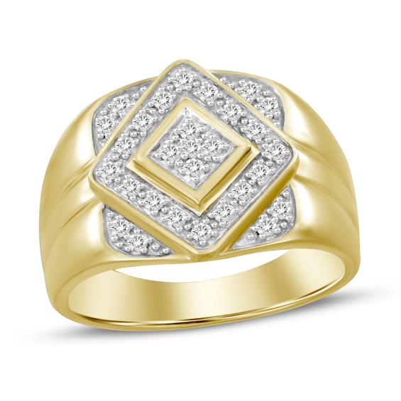 Previously Owned Men's Diamond Ring 1/4 ct tw Round-cut 10K Yellow Gold