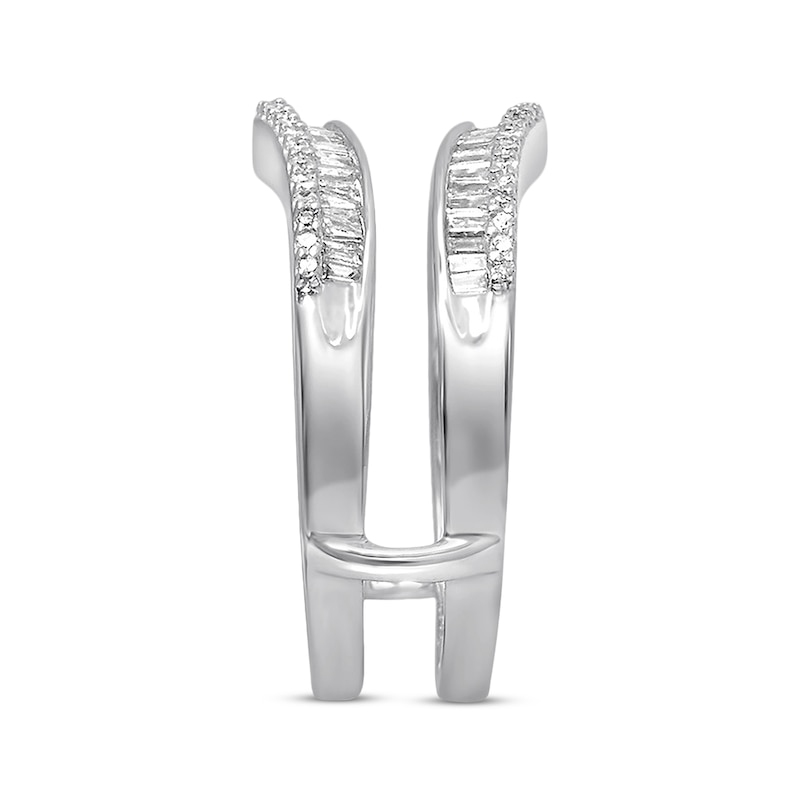Main Image 2 of Previously Owned Diamond Enhancer Ring 1/2 ct tw Round & Baguette-cut 14K White Gold