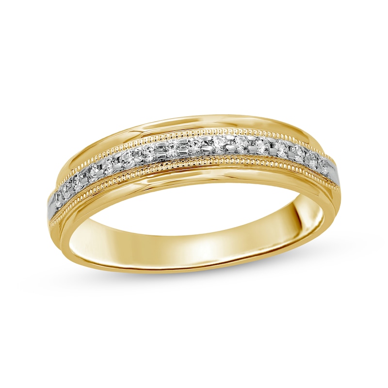 Previously Owned Men's Diamond Wedding Band 1/2 ct tw Round-cut 10K Yellow Gold