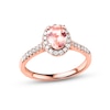 Previously Owned Morganite Engagement Ring 1/4 ct tw Round-cut Diamonds 14K Rose Gold