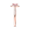 Thumbnail Image 2 of Previously Owned Morganite Engagement Ring 1/4 ct tw Round-cut Diamonds 14K Rose Gold