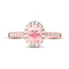 Previously Owned Morganite Engagement Ring 1/4 ct tw Round-cut Diamonds 14K Rose Gold