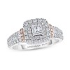 Thumbnail Image 1 of Previously Owned Adrianna Papell Diamond Engagement Ring 1 ct tw Princess, Baguette & Round-cut 14K Two-Tone Gold