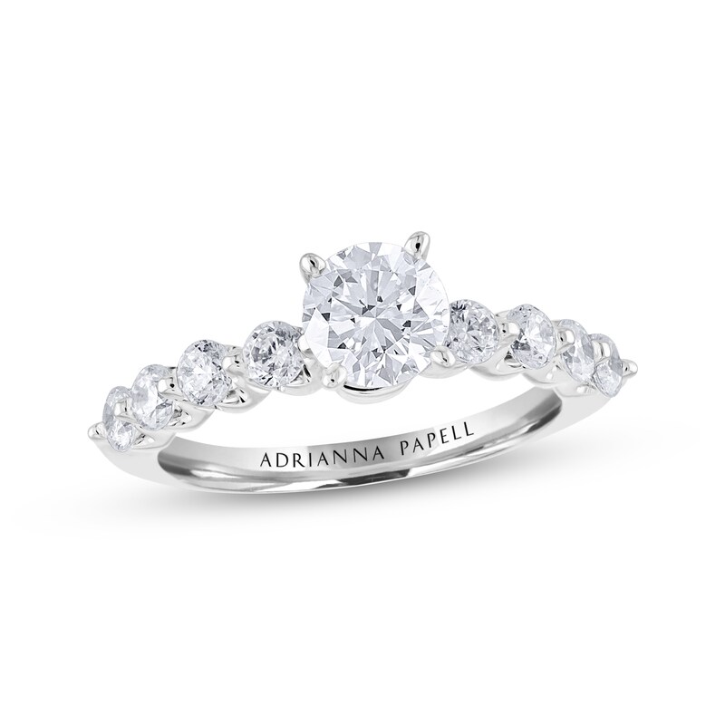 Main Image 1 of Previously Owned Adrianna Papell Diamond Engagement Ring 1-5/8 ct tw Round-cut 14K White Gold
