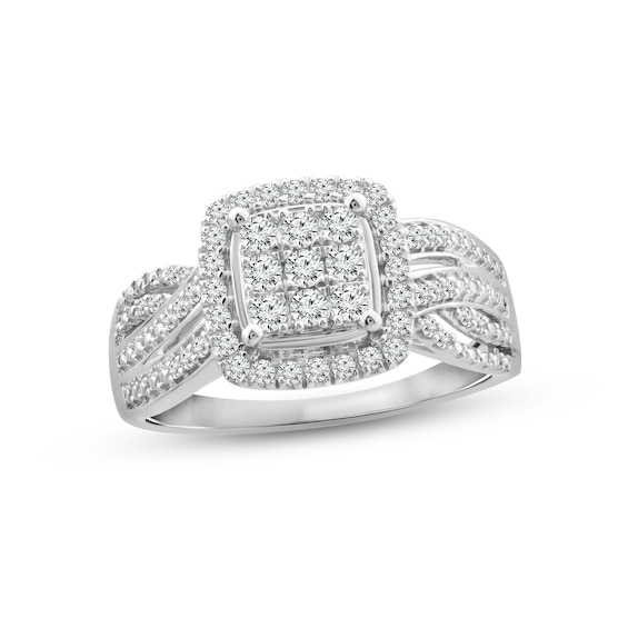 Previously Owned Diamond Engagement Ring 1/2 ct tw Round-cut 10K White Gold