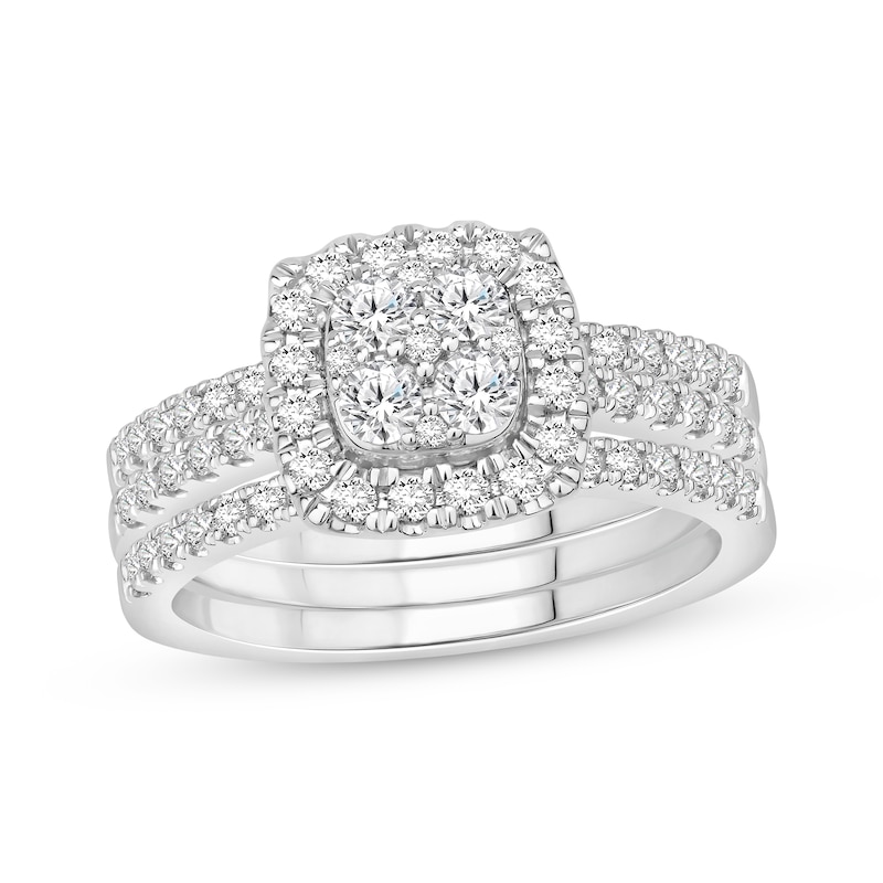 Main Image 1 of Previously Owned Multi-Stone Diamond Bridal Set 1 ct tw 10K White Gold