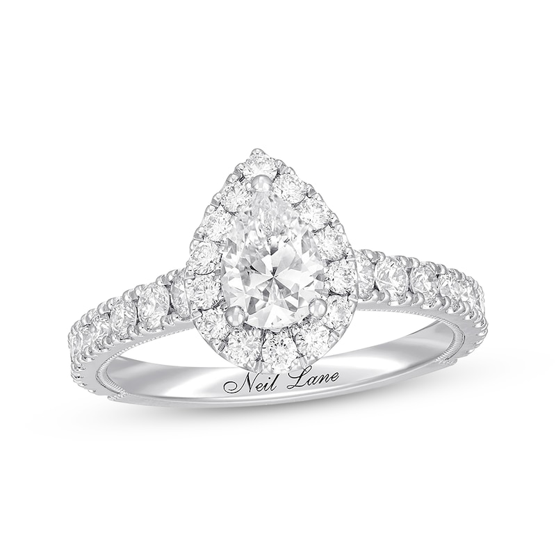 Previously Owned Neil Lane Premiere Diamond Engagement Ring 1-1/2 ct tw Pear 14K White Gold