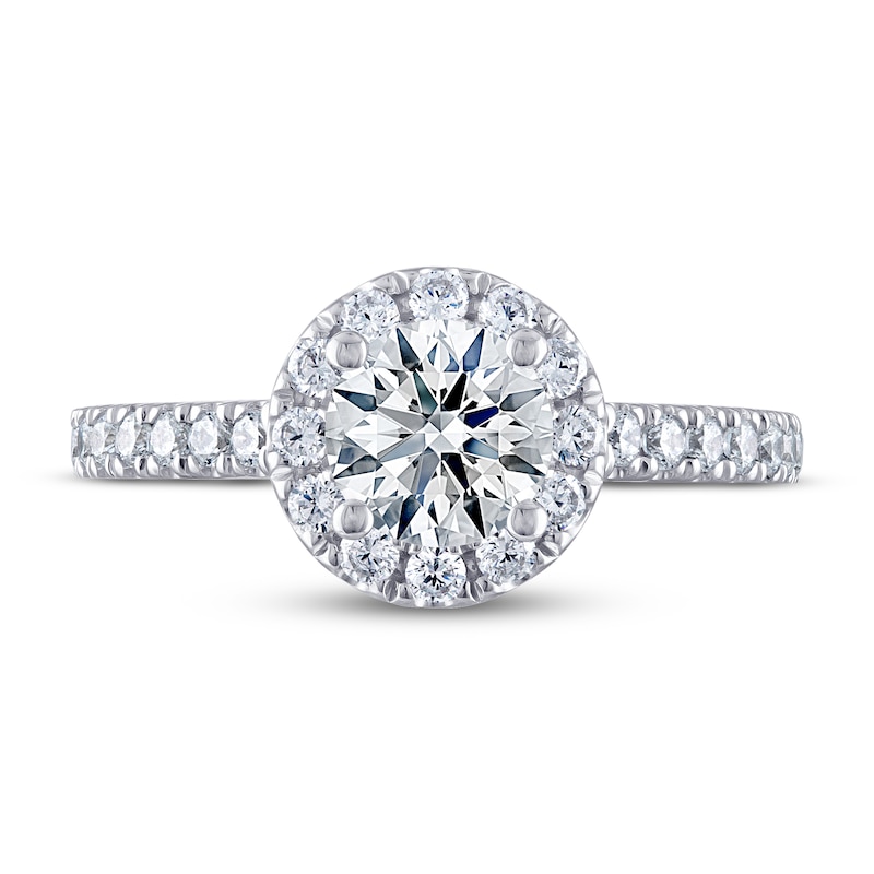 Previously Owned THE LEO Ideal Cut Diamond Engagement Ring 1-1/3 ct tw Round-cut 14K White Gold