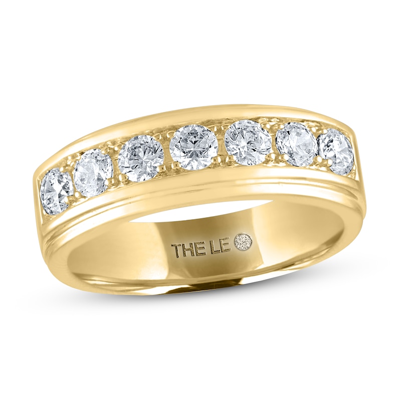 Main Image 1 of Previously Owned Men's THE LEO Diamond Wedding Band 1 ct tw Round-cut 14K Yellow Gold