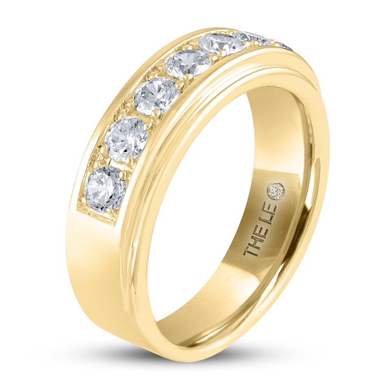 Main Image 2 of Previously Owned Men's THE LEO Diamond Wedding Band 1 ct tw Round-cut 14K Yellow Gold