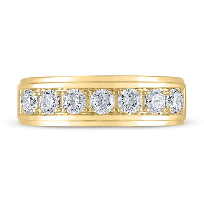 Main Image 3 of Previously Owned Men's THE LEO Diamond Wedding Band 1 ct tw Round-cut 14K Yellow Gold