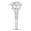 Thumbnail Image 3 of Previously Owned Diamond Engagement Ring 1 ct tw Pear & Round 14K White Gold