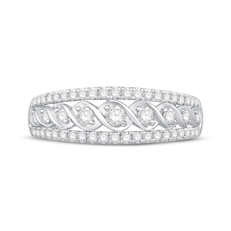 Main Image 3 of Previously Owned Diamond Anniversary Ring 1/2 ct tw Round-cut 10K White Gold