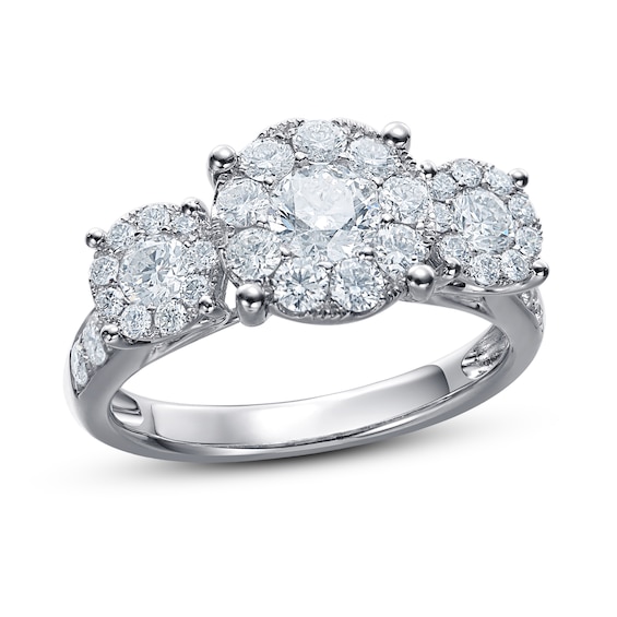 Previously Owned Diamond Engagement Ring 1-1/2 ct tw Round-Cut 14K White Gold