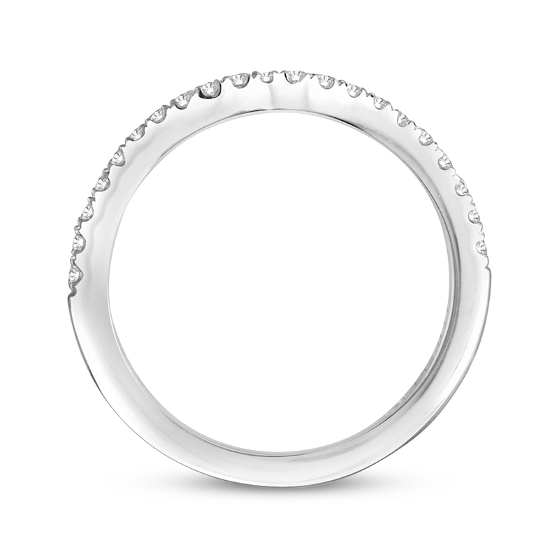 Main Image 3 of Previously Owned THE LEO Diamond Wedding Band 1/5 ct tw Round-cut 14K White Gold