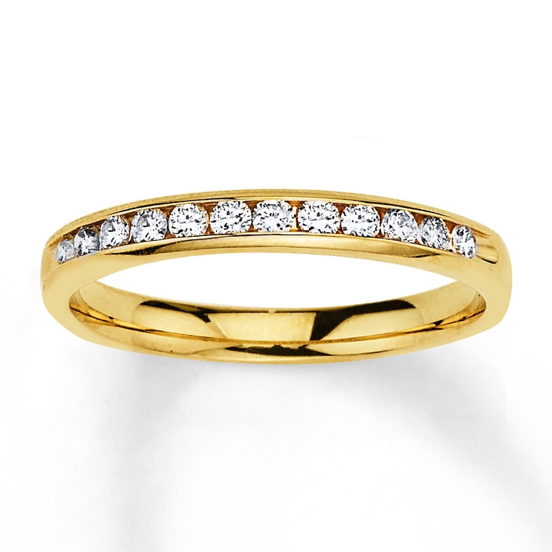 Main Image 1 of Previously Owned Diamond Anniversary Band 1/4 ct tw Round-cut 10K Yellow Gold Size 4.25
