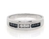 Thumbnail Image 1 of Previously Owned Men's Black & White Diamond Wedding Band 1/4 ct tw 10K White Gold Size 14