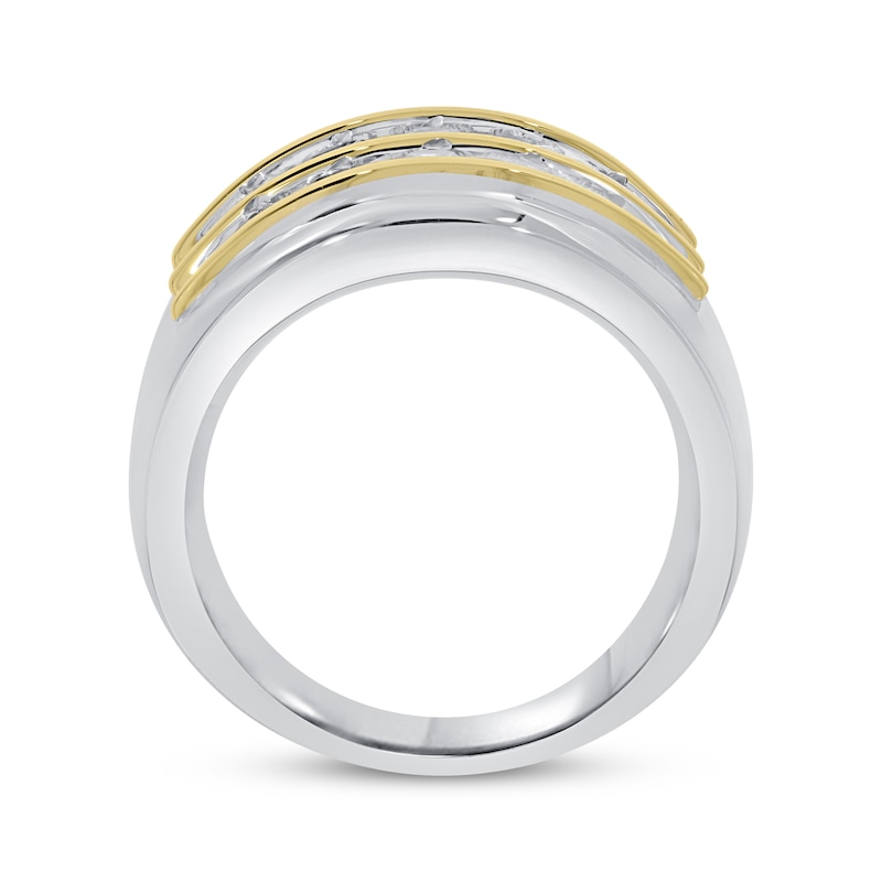 Main Image 2 of Previously Owned Men's Diamond Wedding Band 2 ct tw Round-cut 10K Two-Tone Gold - Size 13