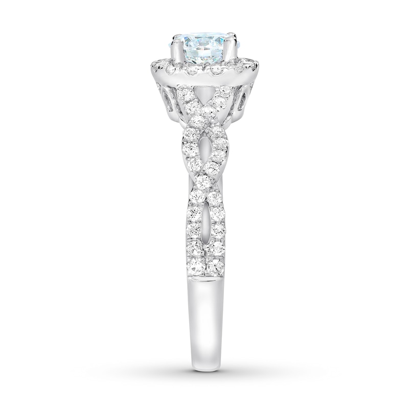 Main Image 3 of Previously Owned THE LEO First Light Diamond Engagement Ring 7/8 ct tw Round-cut 14K White Gold Size 10