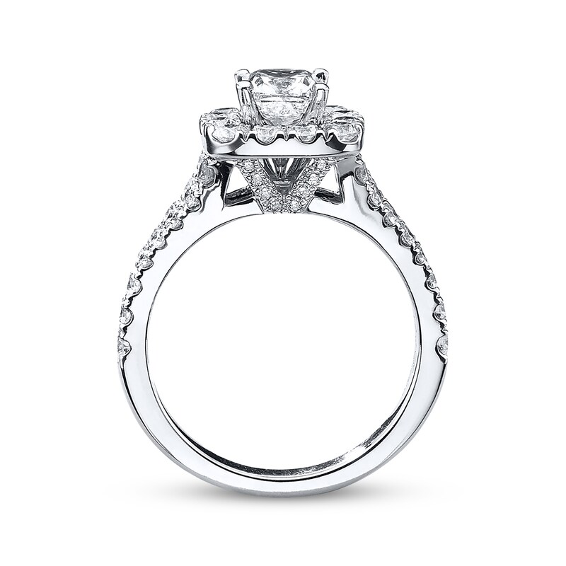 Main Image 3 of Previously Owned Neil Lane Engagement Ring 2-1/6 ct tw Cushion & Round-cut Diamonds 14K White Gold Size 4