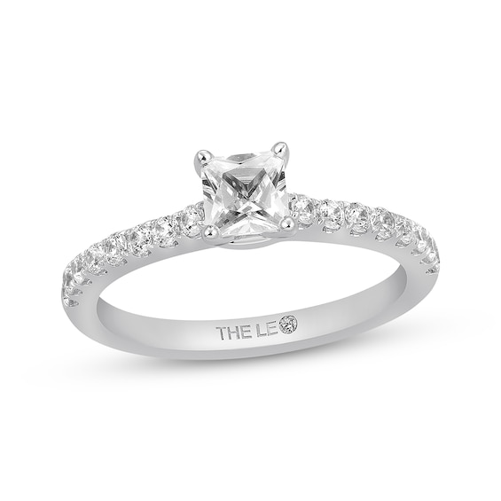 Previously Owned THE LEO Diamond Engagement Ring 3/4 ct tw Princess & Round-cut 14K White Gold Size 4