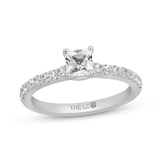 Previously Owned THE LEO Diamond Engagement Ring 3/4 ct tw Princess & Round-cut 14K White Gold Size 4.5
