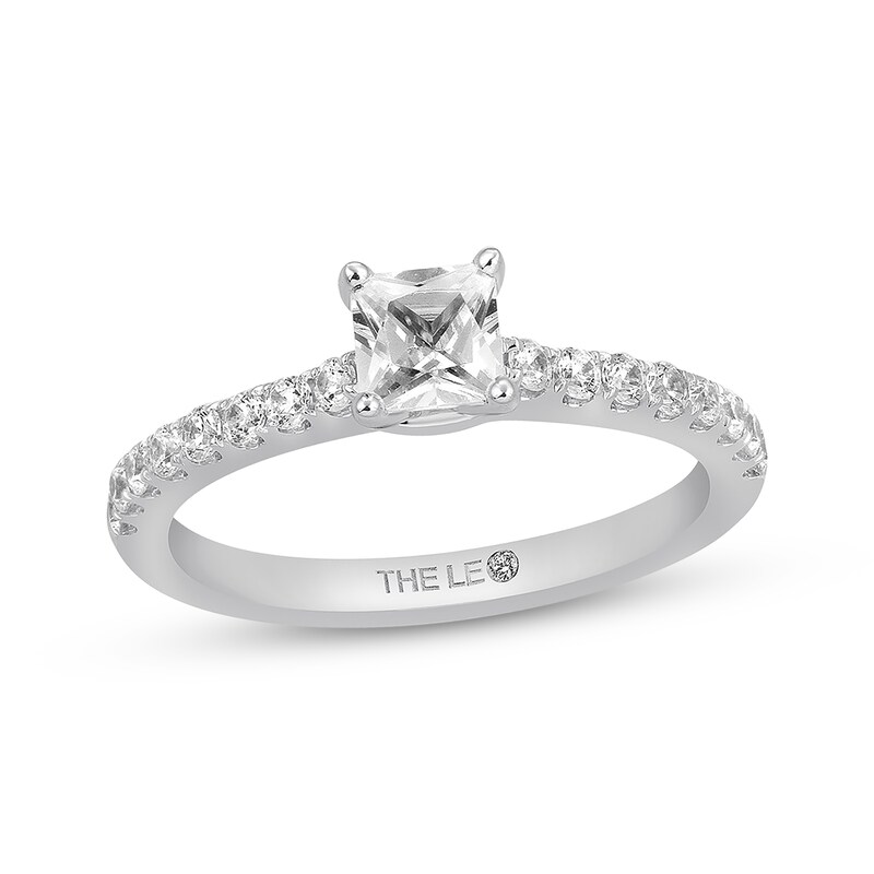 Main Image 1 of Previously Owned THE LEO Diamond Engagement Ring 3/4 ct tw Princess & Round-cut 14K White Gold - Size 4.5