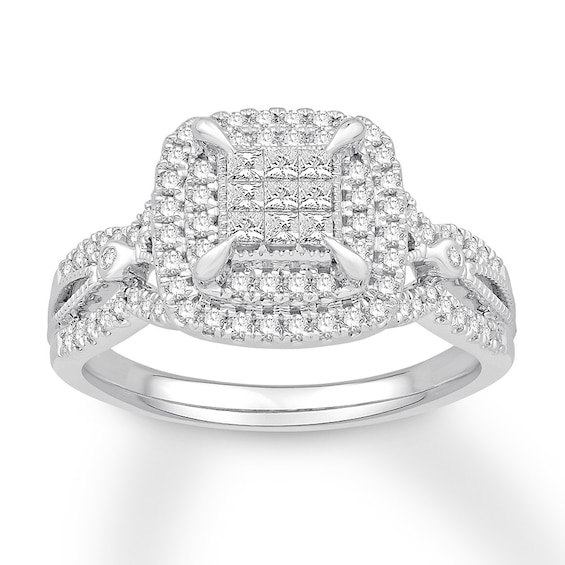 Previously Owned Diamond Engagement Ring 5/8 ct tw 10K White Gold Size 11