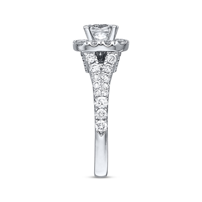 Previously Owned Neil Lane Engagement Ring 2-1/6 ct tw Cushion & Round-cut Diamond 14K White Gold - Size 4