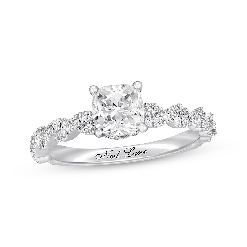 Main Image 1 of Previously Owned Neil Lane Premiere Cushion-cut Diamond Engagement Ring 1-1/5 ct tw 14K White Gold - Size 4.5