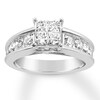 Thumbnail Image 0 of Previously Owned Diamond Engagement Ring 1-3/4 ct tw Princess/Round-cut 14K White Gold - Size 10.75