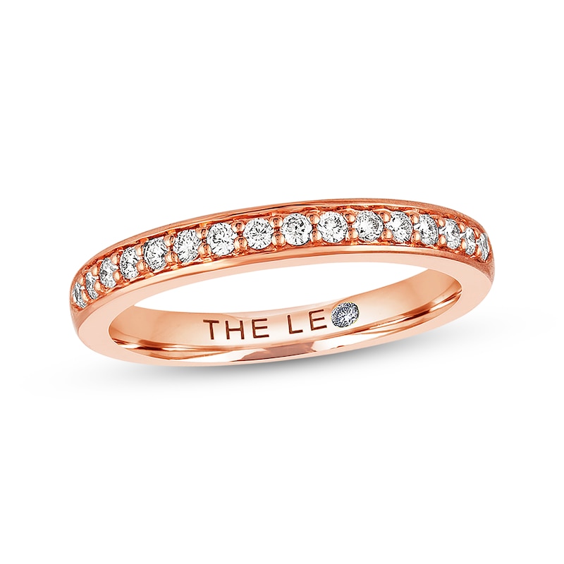 Main Image 1 of Previously Owned THE LEO Diamond Wedding Band 1/4 ct tw Round-cut 14K Rose Gold Size 10