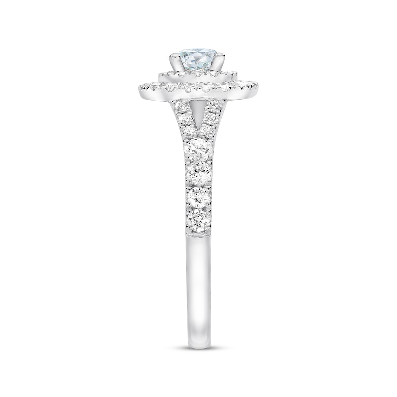 Previously Owned THE LEO First Light Diamond Engagement Ring 1 ct tw Round-cut 14K White Gold - Size 10.5