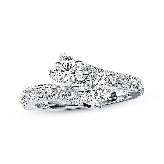 Previously Owned Ever Us Two-Stone Anniversary Ring 2 ct tw Diamonds 14K White Gold Size 10.5