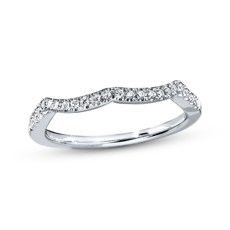 Main Image 1 of Previously Owned Diamond Wedding Band 1/8 ct tw Round-cut 14K White Gold - Size 4